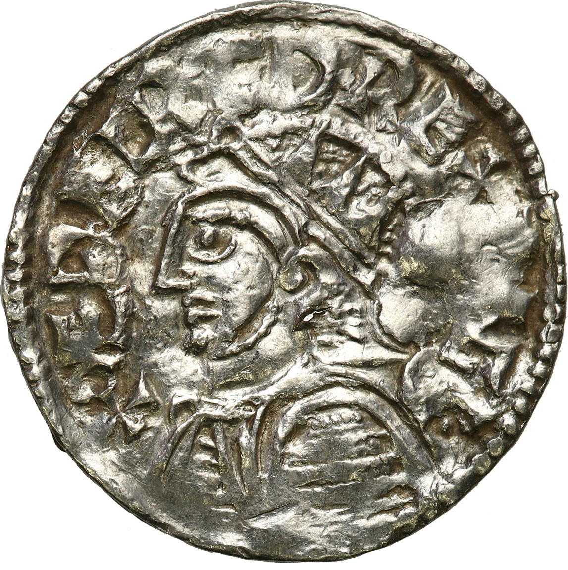 Anglia, Aethelred II (978-1016). Denar typu helmet